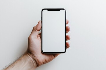 Hand Holding Smartphone Mockup Isolated created with Generative AI