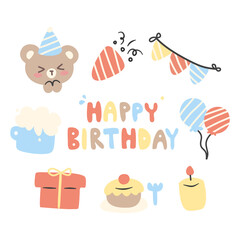 Fototapeta premium set of birthday elements