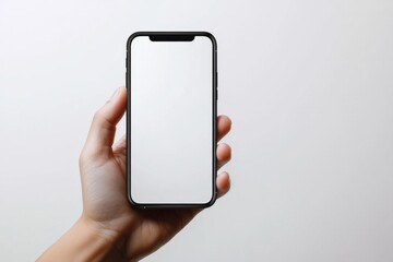 Hand Holding Smartphone Mockup Isolated created with Generative AI