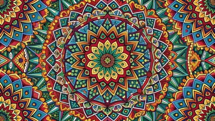 Abstract geometric pattern with intricate detail and vibrant colors, fractal, abstract, background, design, art