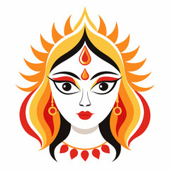 Durga eyes and Hindu goddess faces vector