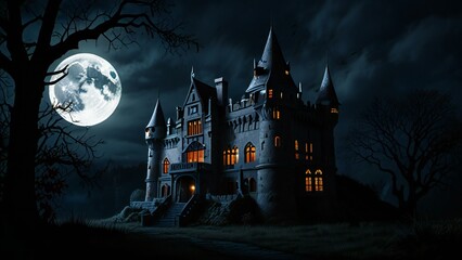 Fototapeta premium halloween castle in the night