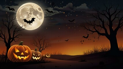 Fototapeta premium halloween background with pumpkin