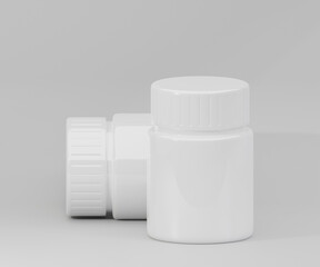 Pill Bottle Mockup Images, 3D rendering
