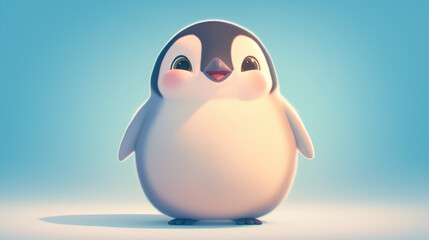 Funny cartoon penguin character
