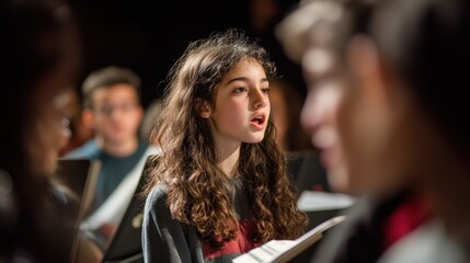 Young Singer in a Choir Performance