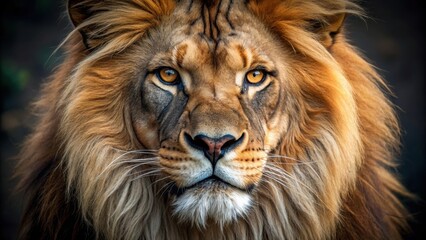 Close-up of a fierce lion staring at the camera, lion, wild animal, predator, close-up, wildlife, mane, beast