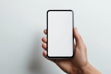 Hand Holding Smartphone Mockup Isolated created with Generative AI