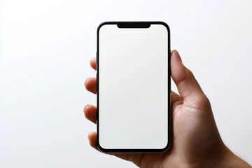 Hand Holding Smartphone Mockup Isolated created with Generative AI