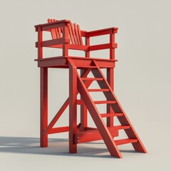 Red Lifeguard Stand