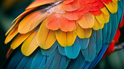 Fototapeta premium Colorful Macaw Feathers Close Up