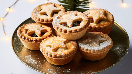 Traditional English mince pies for Christmas tea