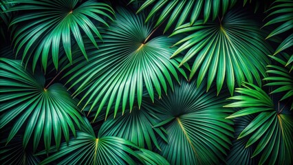 Dark green palm leaf texture background with beautifully detailed foliage , nature, abstract, palm, leaf, texture