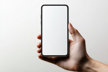Hand Holding Smartphone Mockup Isolated created with Generative AI
