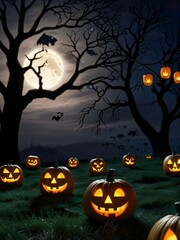 Fototapeta premium halloween background with pumpkin