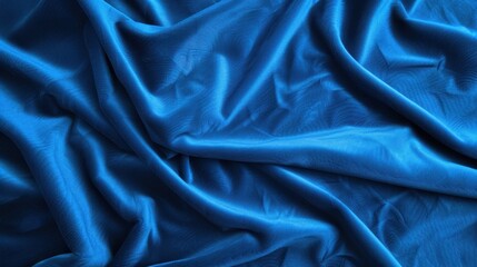 Obraz premium Blue velvet backdrop, soft and smooth textile surface, perfect for elegant presentations, luxurious events, or artistic displays, adding depth and richness to any setting.