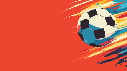 A vibrant abstract red background for a soccer championship, blending cartoon styles and rich textures for a modern look.