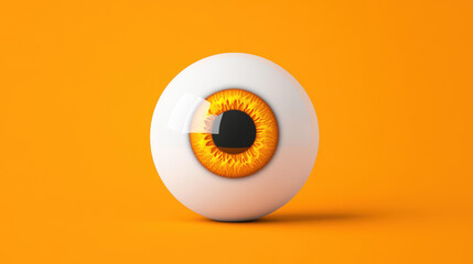 A captivating vector illustration of a spinning 3D eyeball on a clean, minimalist background for a dynamic visual effect.