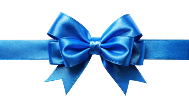 heaven blue bow with ribbon isolated