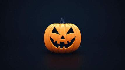 Fototapeta premium Discover a spooky 3D creepy pumpkin illustration, perfect for Halloween vibes and eerie decor against a sleek dark backdrop.
