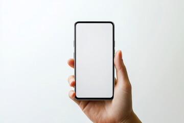 Hand Holding Smartphone Mockup Isolated created with Generative AI