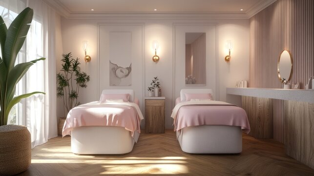 Luxury Spa Interior Design with Two Massage Tables