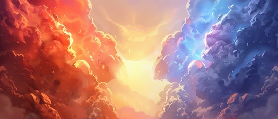 Dynamic versus game banner featuring bold characters in an epic showdown, vibrant colors, immersive fantasy landscape, captivating action elements, designed for maximum visual impact