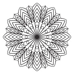 Geometric Floral Mandala Pattern coloring page white background