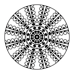 Geometric Floral Mandala Pattern coloring page white background