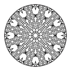 Geometric Floral Mandala Pattern coloring page white background