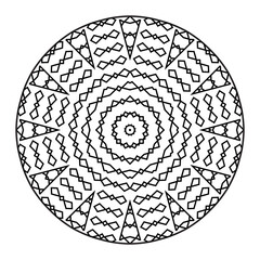 Geometric Floral Mandala Pattern coloring page white background