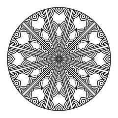 Geometric Floral Mandala Pattern coloring page white background