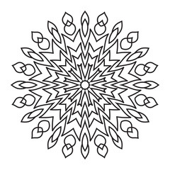Geometric Floral Mandala Pattern coloring page white background