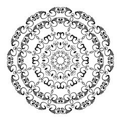 Geometric Floral Mandala Pattern coloring page white background