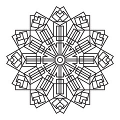 Geometric Floral Mandala Pattern coloring page white background