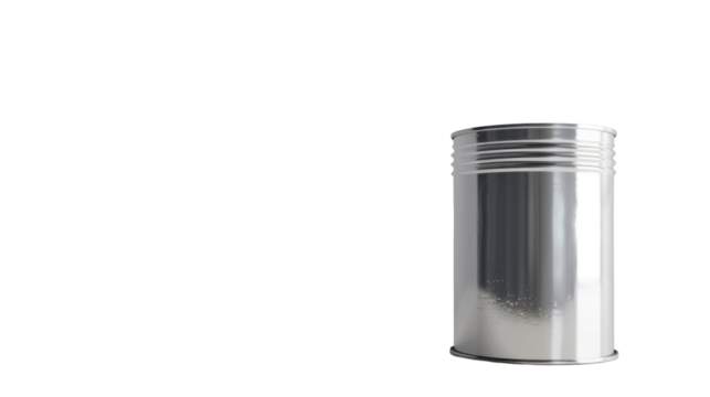 Metal tin can on transparent background