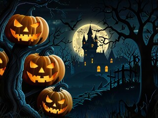 Fototapeta premium halloween background with pumpkin