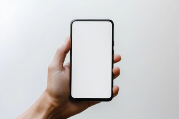 Hand Holding Smartphone Mockup Isolated created with Generative AI