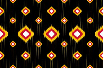 Ikat geometric . Tribal ethnic vector texture. Seamless striped pattern in Aztec style. Figure tribal embroidery. Indian, Scandinavian, gypsy, Mexican Simplicity pattern, folk motif.
