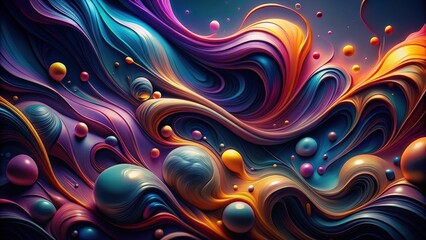 Fluid abstract shapes in a dark color palette , liquid, organic, smooth, graphic, art, contemporary, background, design