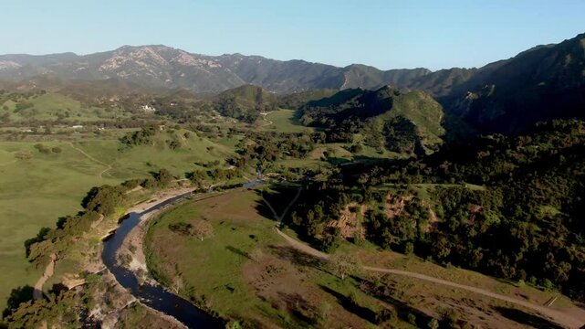 Aerial Malibu Creek Park State Park Mountains Landscape 3