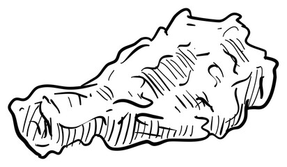 fried chicken drumstick handdrawn illustration