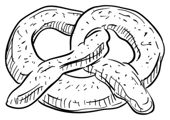 pretzel handdrawn illustration