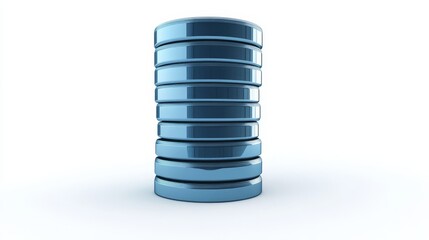 Stacked Blue Disks Representing Database  Data Storage  and Information Technology