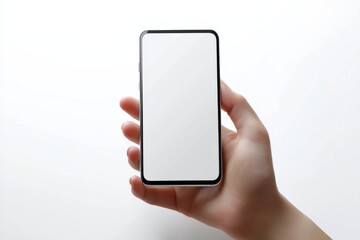 Hand Holding Smartphone Mockup Isolated created with Generative AI