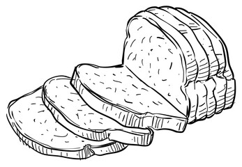 white bread handdrawn illustration