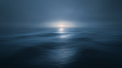 Obraz premium Calm ocean at dusk with serene horizon