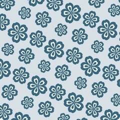 seamless pattern with blue flower