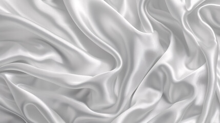 Fototapeta premium White-gray satin texture that is white silver fabric silk panorama background with a beautiful soft blur pattern.