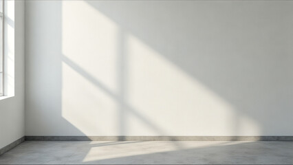 A large empty room with a window that lets in sunlight